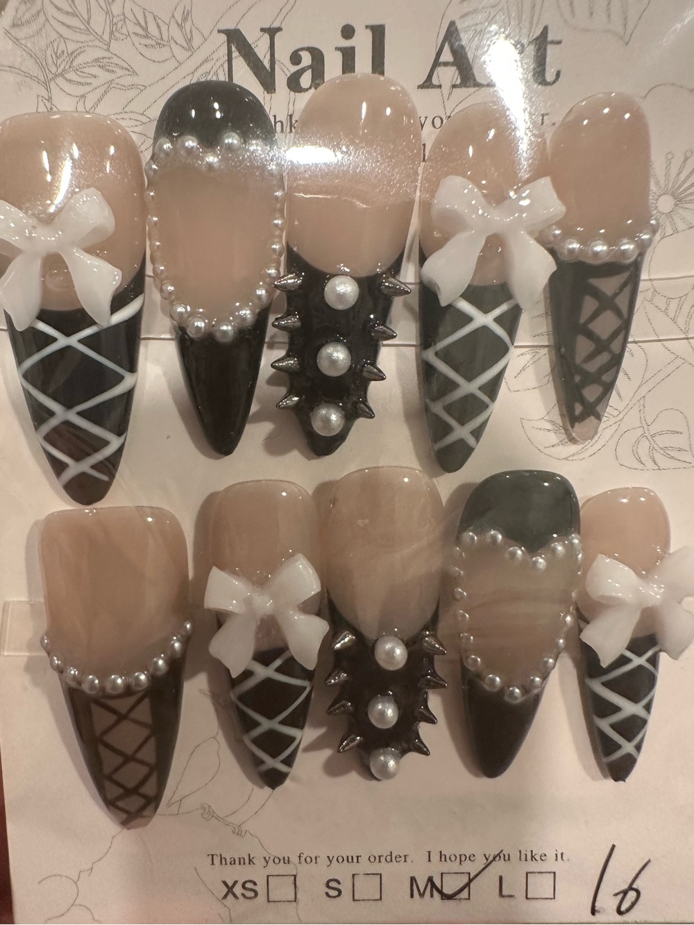 Sexy Goth handmade nails
